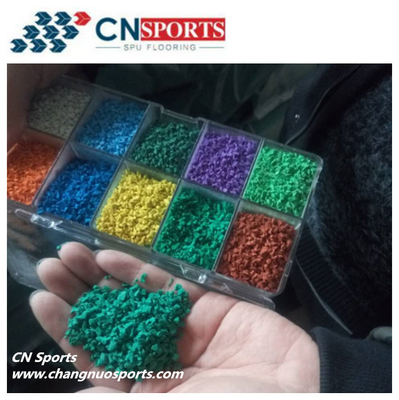 Green Polyurethane Binder Rubber Granules Anti UV For Playground