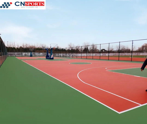 Silicon Polyurethane Basketball Rubber Flooring Blue Red Spu Flooring