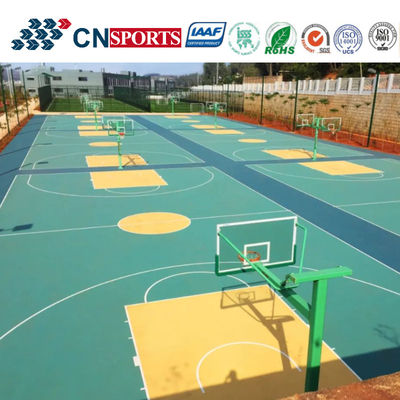 Outdoor / Indoor School SPU Crystal Basketball Court Flooring With Iaaf