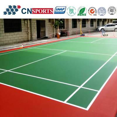 Cushion Effective Spu Synthetic Rubber Tennis Court Flooring Abrasion Resistant