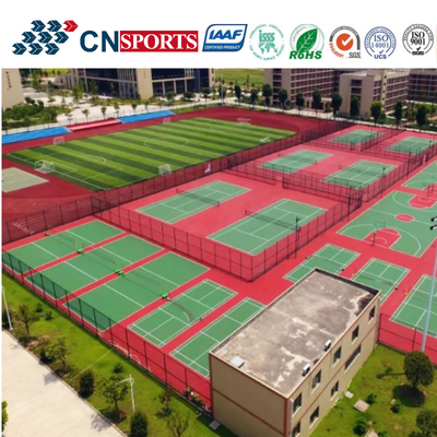 Cushion Effective Spu Synthetic Rubber Tennis Court Flooring Abrasion Resistant