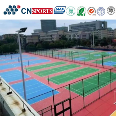 Resilient Rubber Sport Court Flooring With Buffering Cushion And Acrylic Topcoat Layer