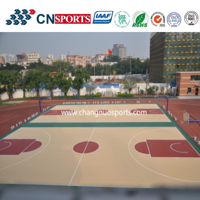 Customized Outdoor / Indoor Basketball Flooring With Wood Texture