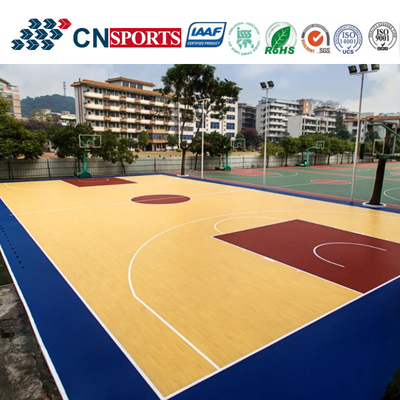 Professional Spu Wooden Texture Basketball Sports Court Flooring With RoHS Certificates