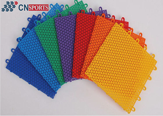 Kindergarten PP Interlocking Sports Flooring , 18mm Polypropylene Interlocking Tiles