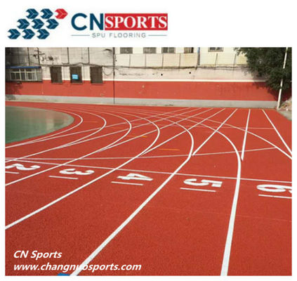 Gymnasiums Synthetic SPU Running Flooring Ordorless Anti UV