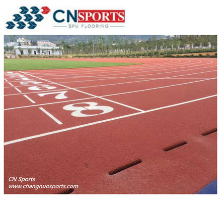 Gymnasiums Synthetic SPU Running Flooring Ordorless Anti UV