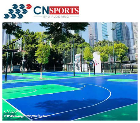 46 Hardness Silicon PU Basketball Court Flooring With Strong Abrashion Resistant and Skid Resistant