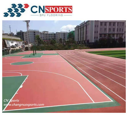 Silicon Polyurea Outside Basketball Court Flooring 158 Tensile Elongation