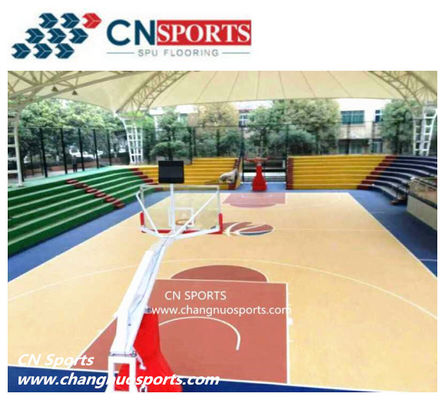 Silicon Polyurea Outside Basketball Court Flooring 158 Tensile Elongation