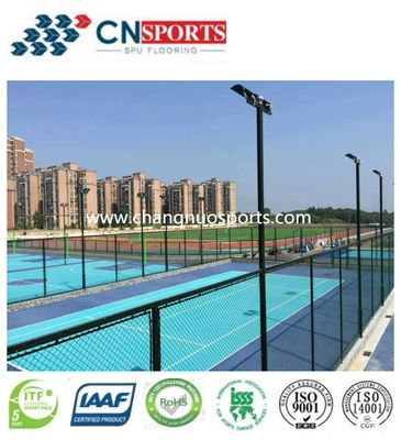 1.8mpa Tensile Strength Silicon PU Tennis Court Flooring