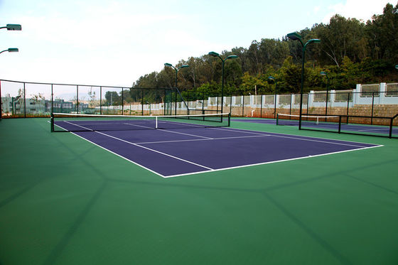 8mm Outdoor Tennis Court Flooring Silicon PU Painting 