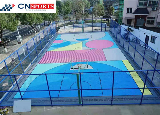 SPU Synthetic Basketball Court Flooring IAAF No Bubbles