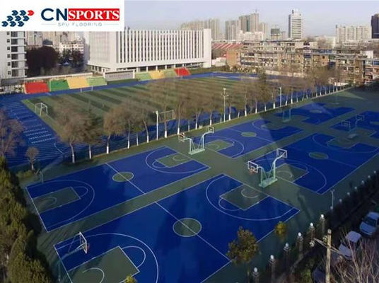 Outdoor Synthetic Basketball Court Flooring , Athletic Polyurethane Sports Flooring
