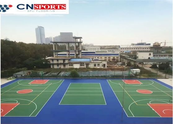 Outdoor Synthetic Basketball Court Flooring , Athletic Polyurethane Sports Flooring