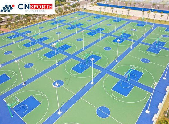 SPU IAAF Synthetic Basketball Court Flooring UV Resistant