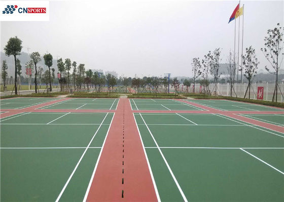 Silicon Polyurethane Tennis Court Flooring ISO9001 Anti Slide
