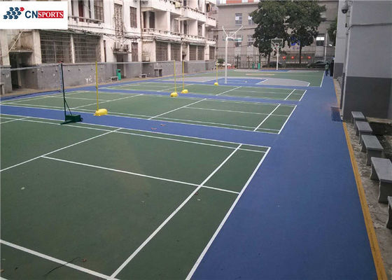 Silicon Polyurethane Tennis Court Flooring ISO9001 Anti Slide