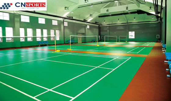 Green Indoor Synthetic Badminton Court Environmentally Friendly