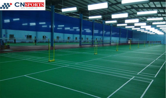Green Indoor Synthetic Badminton Court Environmentally Friendly