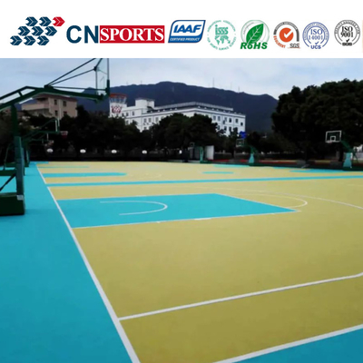 Outdoor / Indoor School SPU Crystal Basketball Court Flooring With Iaaf