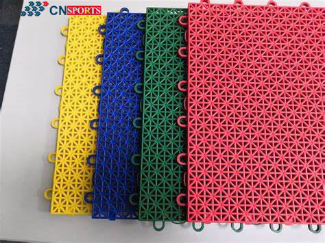 Kindergarten PP Interlocking Sports Flooring , 18mm Polypropylene Interlocking Tiles