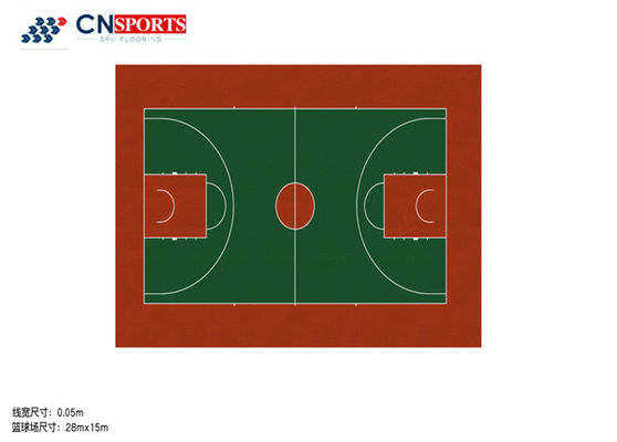 Classic Green Outdoor Sport Court Flooring Soundproof